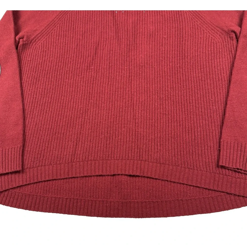J. Crew 100% Wool Sweater Women's Size Large Leather Patches Relaxed Fit‎ Knit